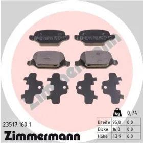 Комплект тормозных колодок, дисковый тормоз-ZIMMERMANN-235171601-1