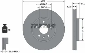 Тормозной диск-TEXTAR-92187005-5