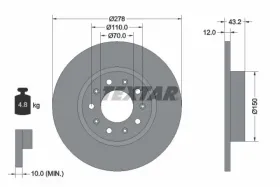 Тормозной диск-TEXTAR-92221003-3