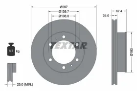 Тормозной диск-TEXTAR-92222600-7