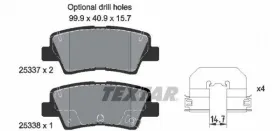 KLOCKI HAMULCOWE KIA CARENS/SPUL 13> HYUNDAI I30 11> TYL 15,7MM KPL TEXTAR-TEXTAR-2533703-11