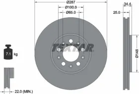 Тормозной диск-TEXTAR-92106603-4