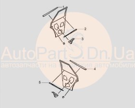 Уплотнитель стекла задней правой двери наружный Landwind X6 6200030DF-LANDWIND (JMC)-6200030DF-1