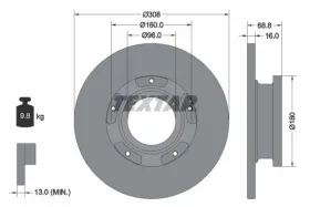 Тормозной диск-TEXTAR-92273903-7