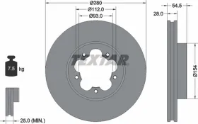 Тормозной диск-TEXTAR-92151803-2