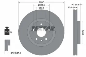 Тормозной диск-TEXTAR-92187103-4