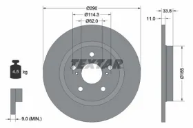 Тормозной диск-TEXTAR-92195200-6