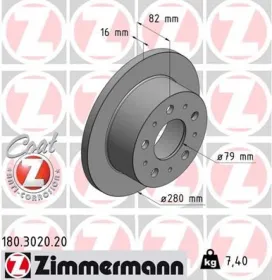 TARCZA HAMULC. FIAT DUCATO  01-06 TYЈ-ZIMMERMANN-180302020-4