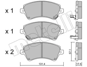 Комплект тормозных колодок, дисковый тормоз-METELLI-2204460-5