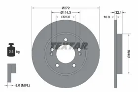 TARCZA HAMULCOWA 272X10 P 5-OTW HYUNDAI I30 16> TYL PRO SZT TEXTAR-TEXTAR-92291703