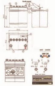 VBY34 MOTORQUIP Батарея аккумуляторная