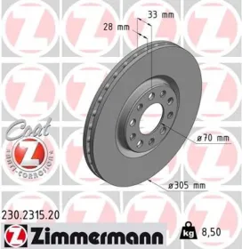 Тормозной диск-ZIMMERMANN-230231520-1