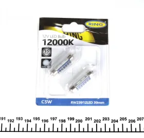 Автолампа C5W 12V 1W S8.5d LED (12000K/35 lm/39mm/5x Long Life) Cool blue (блістер/2шт.)-RING-RW23912LED