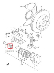 Пыльник нижнего направляющего болта суппорта Changhe Ideal-2, Suzuki 55193-75F00-CHANGHE-5519375F00-1
