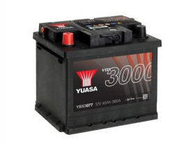 YBX3077 YUASA Батарея аккумуляторная Yuasa YBX3000 SMF 12В 45Ач 380A(EN) L+