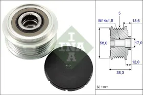 Механизм свободного хода генератора-INA-535018410-1