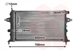 Радиатор, охлаждение двигателя-VAN WEZEL-37002296-5