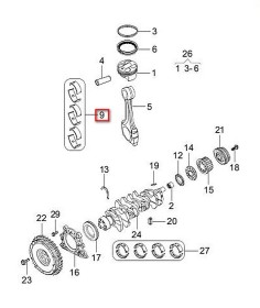 Вкладыши шатунные std 0,00 Chery S11 472-BJ1004116-CHERY-472BJ1004116-2