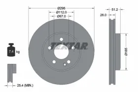 Тормозной диск-TEXTAR-92241603-5