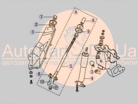 Втулка кронштейна передней растяжки Dadi Smoothing, Xinkai HXK6490E, Pickup X3, SR-V X3 11-2909016-DADI-112909016-1