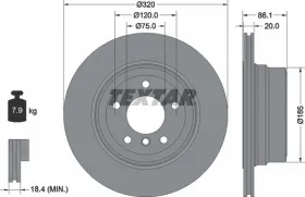 Тормозные диски БМВ Е60х Зад-TEXTAR-92202003-1