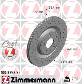 Тормозной диск-ZIMMERMANN-100335852-5