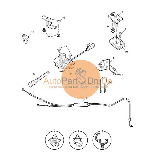 Замок блокування відкриття капоту MG 10068843-MG-10068843