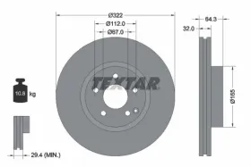 Тормозной диск-TEXTAR-92163505-4