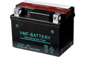 Батарея аккумуляторная VMF 12В 3Ач 50A(EN) R+-VMF-50496